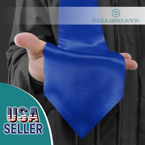 Endea Graduation Endea Royal Blue Graduation Stole - Plain Color, Unisex, 62" Graduation Sash (Royal Blue) - Image 2