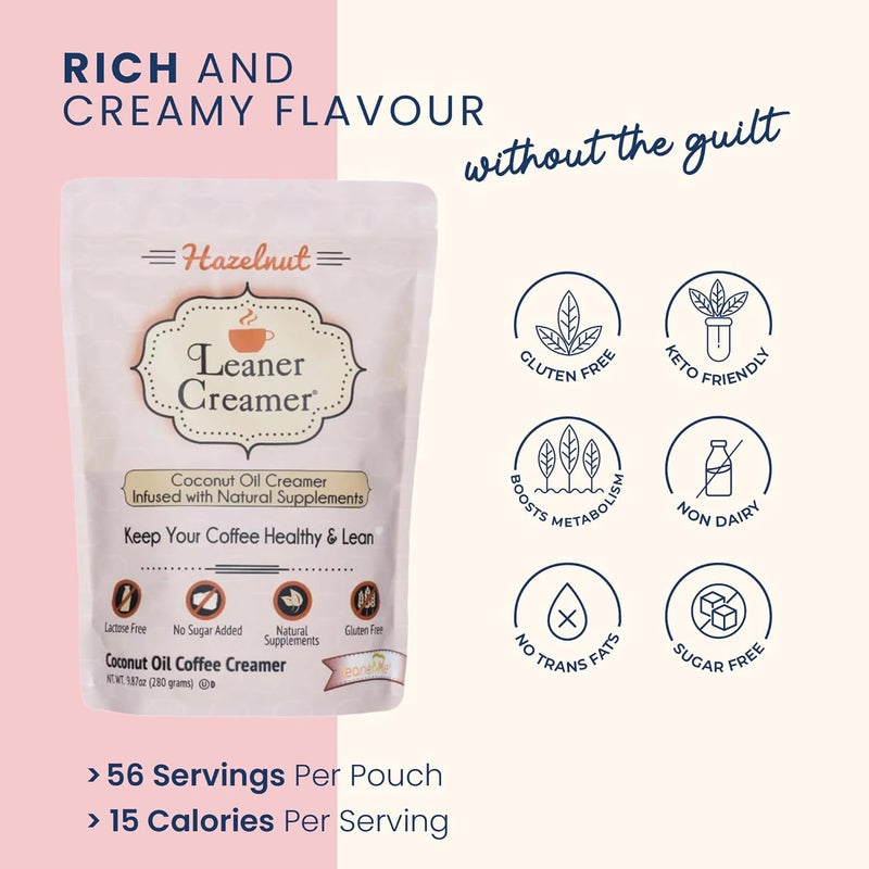 Leaner Creamer Hazelnut Coconut Oil Coffee Creamer - Image 3