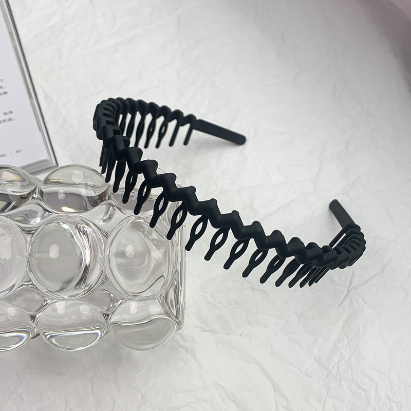 إسكدنيا CANYI Matte Elegant Hairband Non-Slip Wave Solid Color G1009-1 black