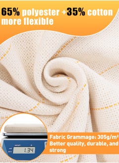 SYOSI Tufting Cloth for DIY Rug-Punch Tufting Gun, 100 x 200 cm Large Monk's Cloth with Marked Lines, Primary Punch Needle Fabric, Ideal for Overlocking  - Image 4