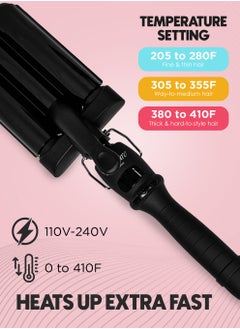 Couture Hair Pro 3 Barrel Ceramic Styler Waver For Beach - Premium Saloon Quality, 25Mm  - Image 3