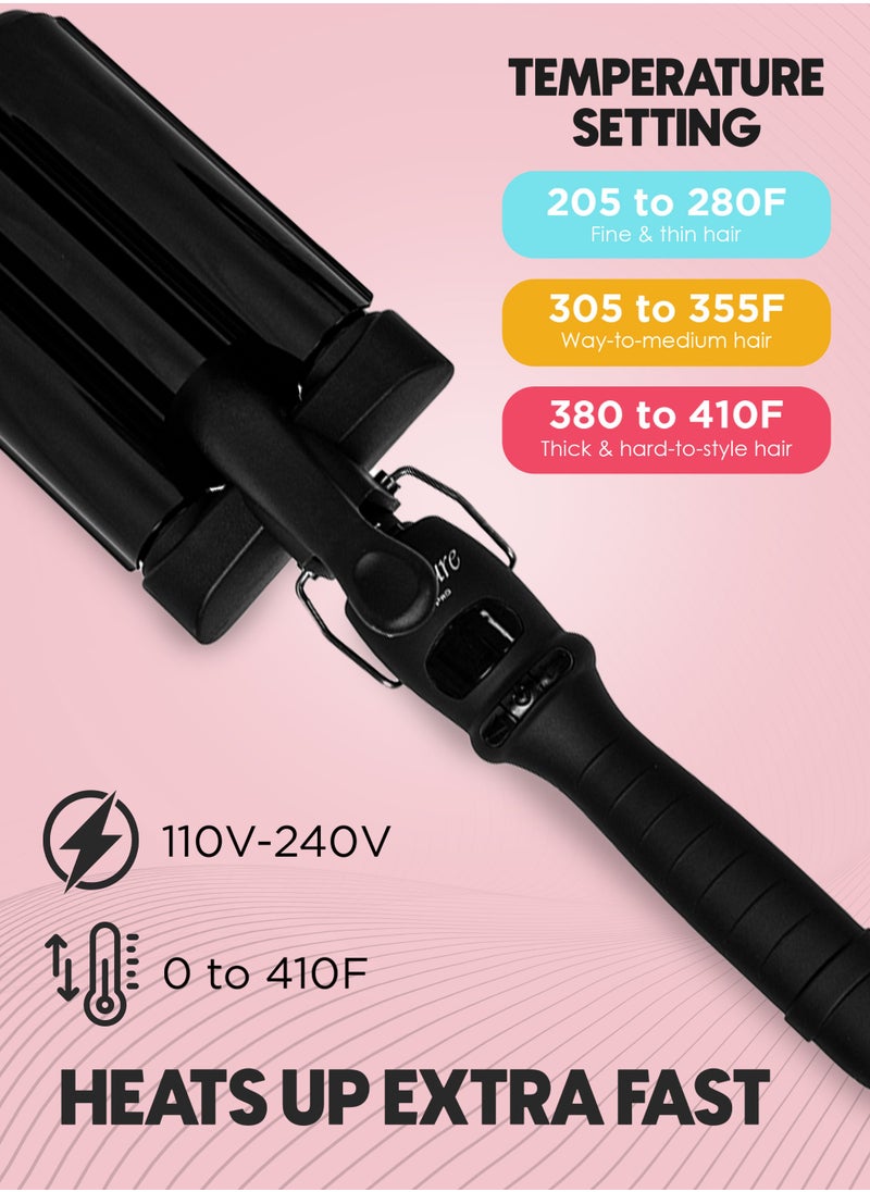 Couture Hair Pro 3 Barrel Ceramic Styler Waver For Beach - Premium Saloon Quality, 25Mm  - Image 3