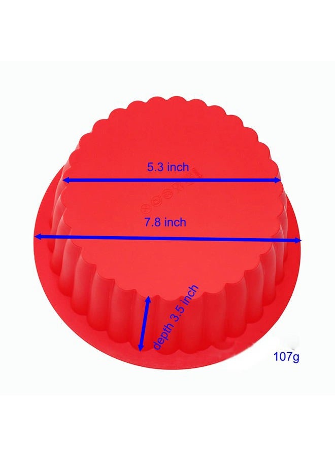 X-Haibei Giant Cupcake Baking Pan, Round Chocolate Cake Bread Silicone Mold Top Dia. 7.8inch, Bottom 5.3inch, Height 3.5 inch - Image 4