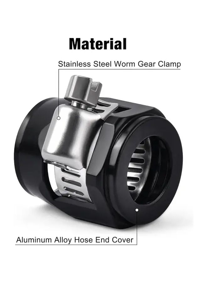 2Pcs AN8 Hose Finisher Clamp Aluminium Black For Stainless Braided Rubber Hoses End Finisher - Image 4