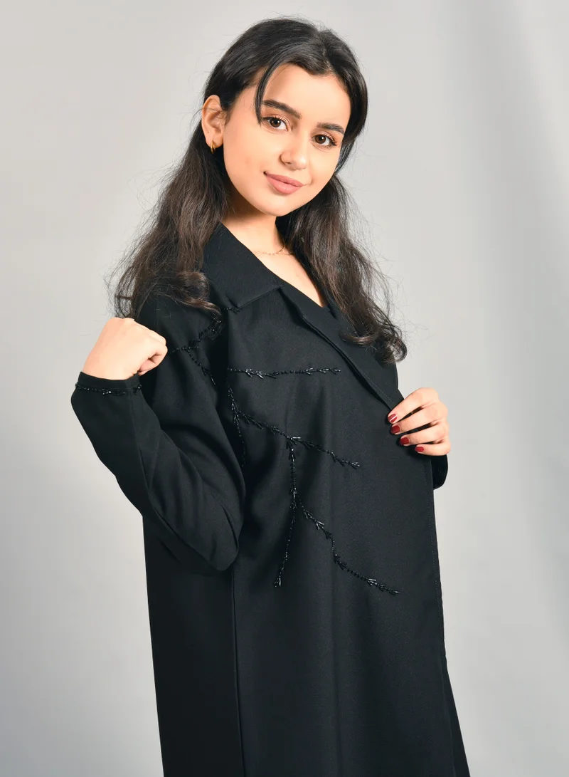 HAWRAA ABAYA Girls' wrap abaya, blazer model, decorated with a soft shawl
