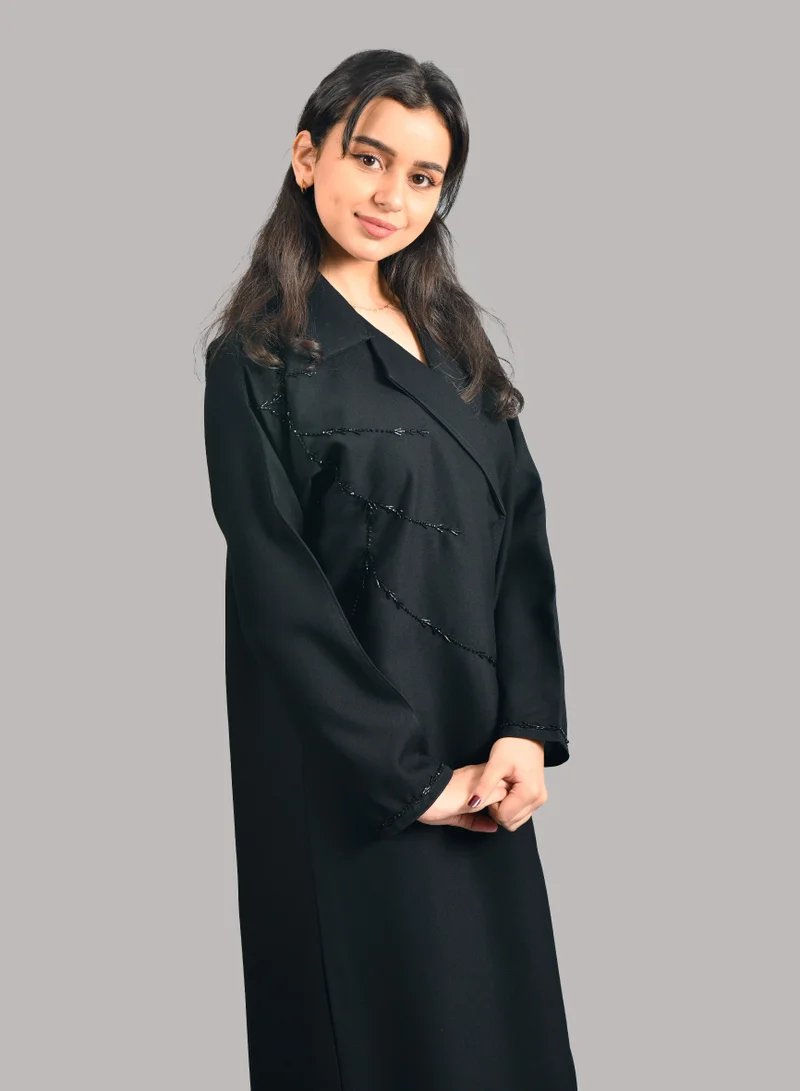 HAWRAA ABAYA Girls' wrap abaya, blazer model, decorated with a soft shawl