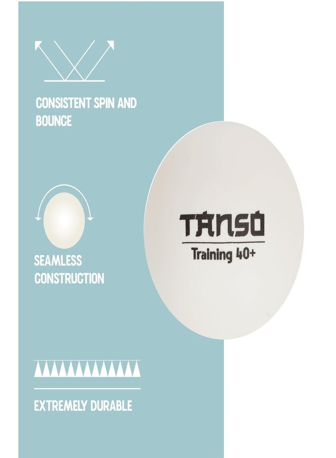 Tanso Training Table Tennis Balls High Performance TT Balls (40+ mm TT Balls for Professional Training, ABS Plastic Table Tennis Ball White 6 Pcs, Extremely Durable Ping Pong Ball) - Image 3