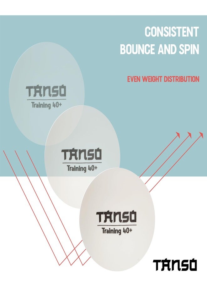Tanso Training Table Tennis Balls High Performance TT Balls (40+ mm TT Balls for Professional Training, ABS Plastic Table Tennis Ball White 6 Pcs, Extremely Durable Ping Pong Ball) - Image 4