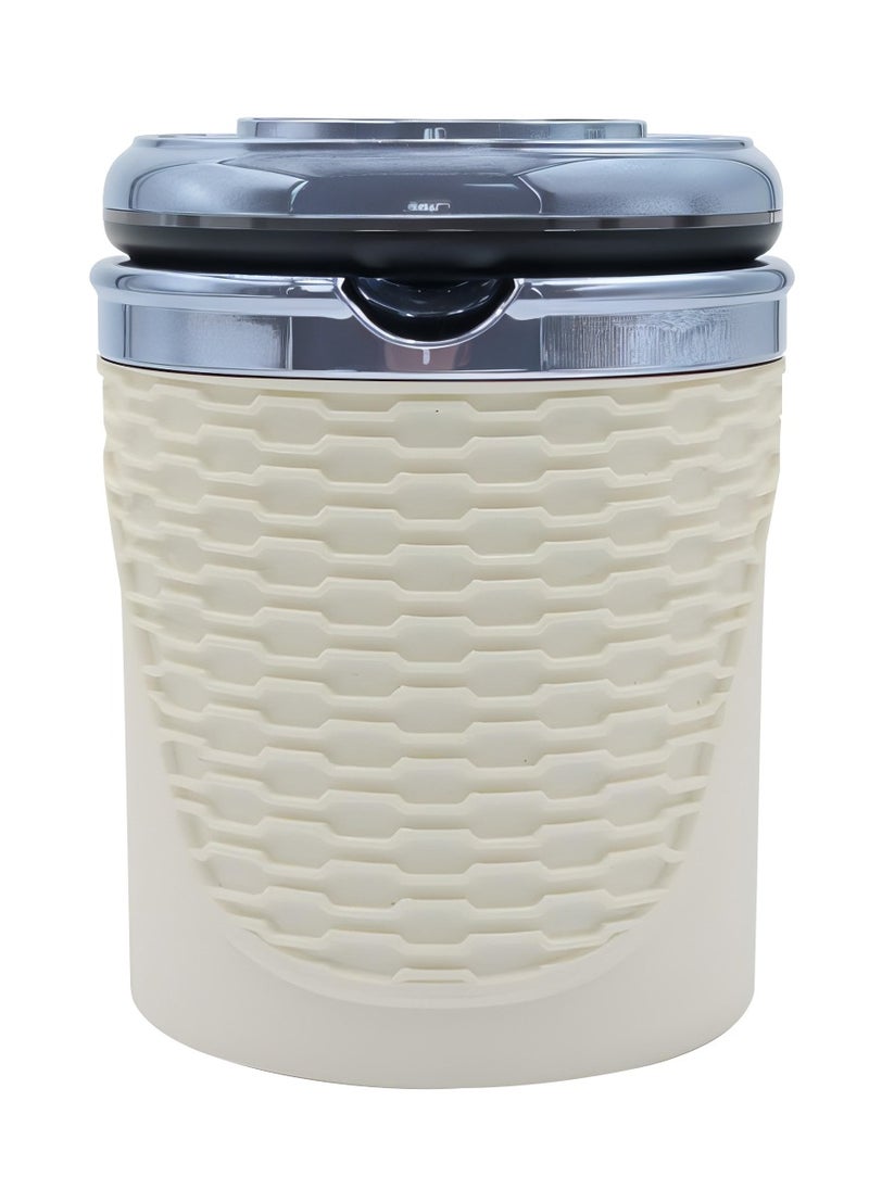 3XR - 3XR Car Ashtray with LED Light and High-Temperature Resistant Stainless Steel Design Beige - Image 1