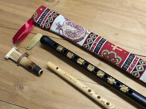 Theodoros Armenian Engraved Duduk Special Edition “Yerevan” Inscription – Handmade Apricot Wood Instrument with Professional Reed, National Case, Playing Instruction & Bamboo Flute - Image 1