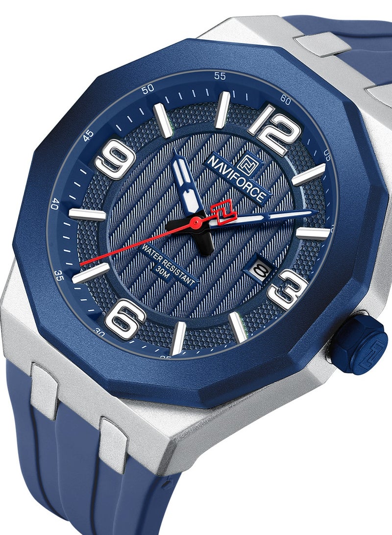 NAVIFORCE New Fumed Silica Band Analog Quartz Wrist Watch For Men NF8079 S/BE/BE - Image 2