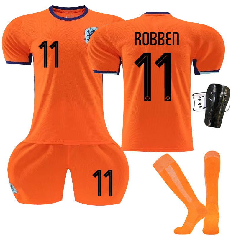 Generic Euro 2024 Football Jersey suit Holland Home Orange 4 Van Dijk 11 Robben 10 Depay Jersey No. 11 with socks