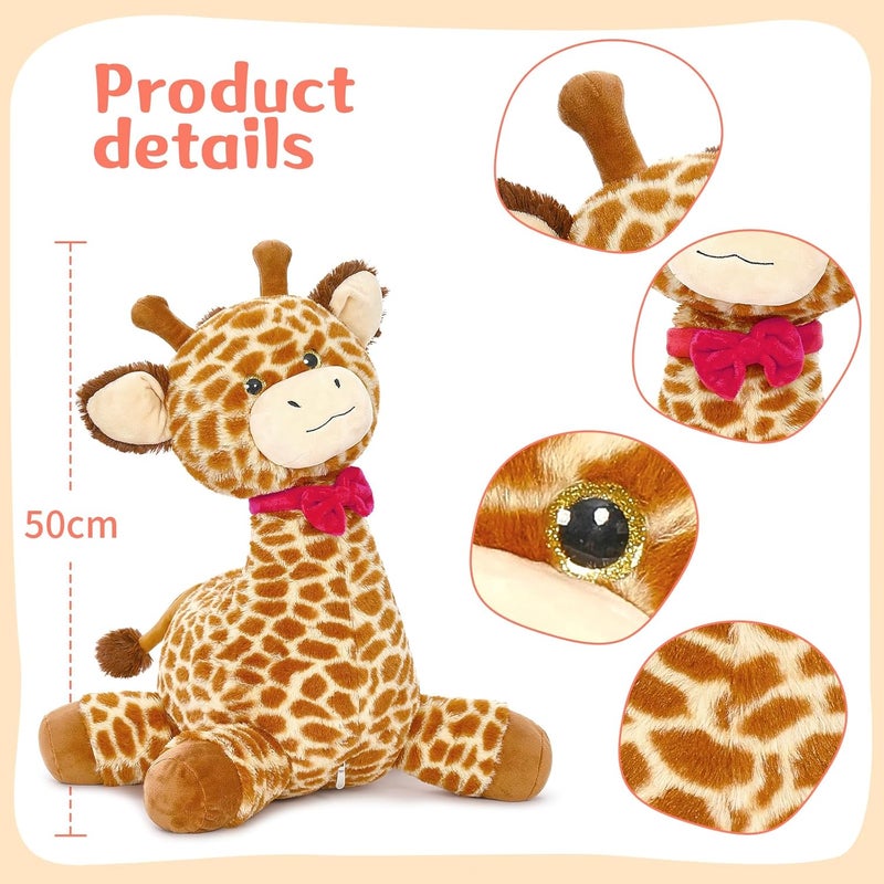 MorisMos Giraffe Giant Cuddly Toy XXL with 4 Plush Baby in Belly Soft Giraffe Stuffed Toy Plush Toy Gift for Girls Children Baby - Image 2