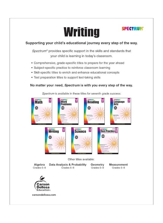 Spectrum 7th Grade ELA Writing Workbook – Fiction, Narrative, Story Building Skills Practice for English Language Arts, For Homeschool or Classroom (136 pgs) - Image 2