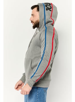 KANGOL Men  Long Sleeves Brand Logo Hoodie, Grey  - Image 3
