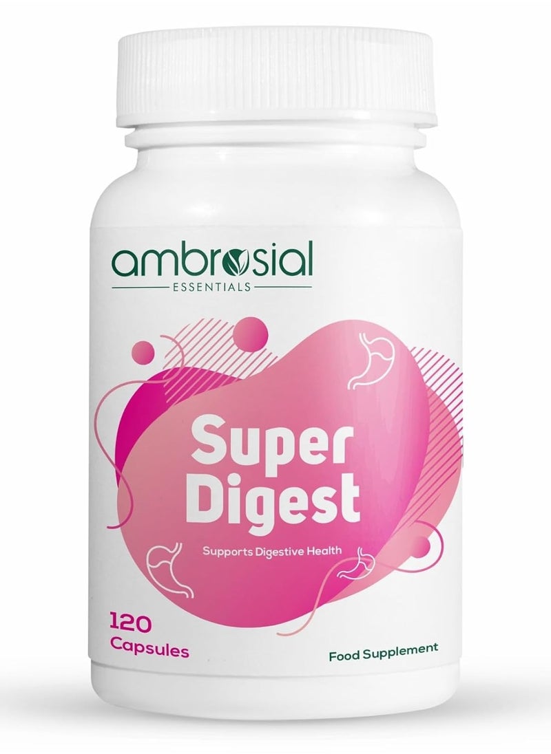 ambrosial Super Digest Support Digestive Health Pack of 1 120 Capsule Food Supplement  - Image 1