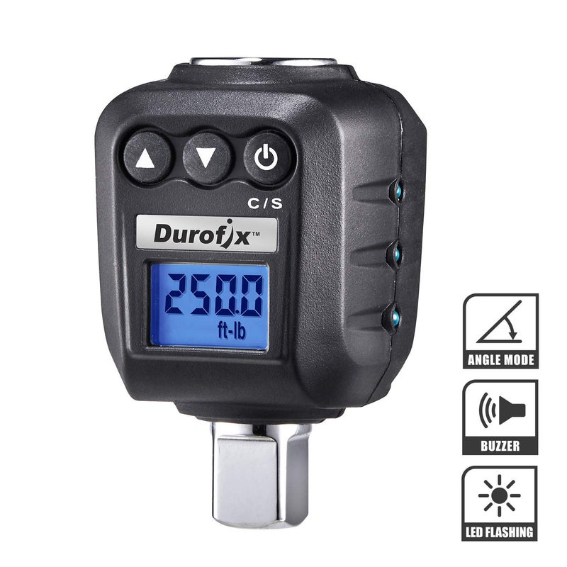 Durofix 1/2" Digital Angle Torque Adapter (25-250 ft-lbs, max 720 degree) with Audible/LED Alert, RM604-4A - Image 2