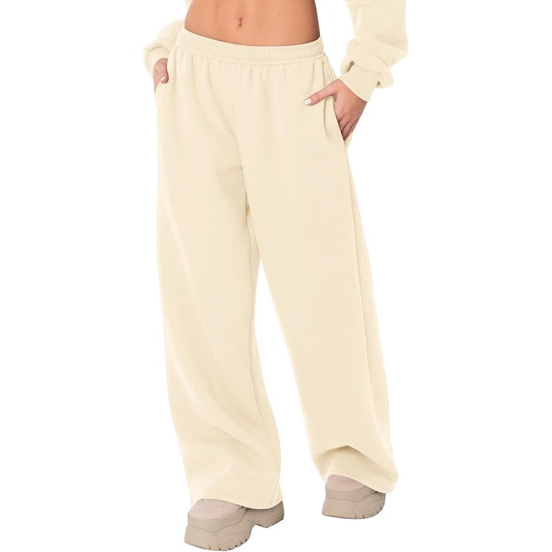 Lomon Wide Leg Sweatpants Women Fleece Sweat Pants Fall Clothes 2025 Teen Girl Baggy Jogger Sweatpant with Pockets - Image 1