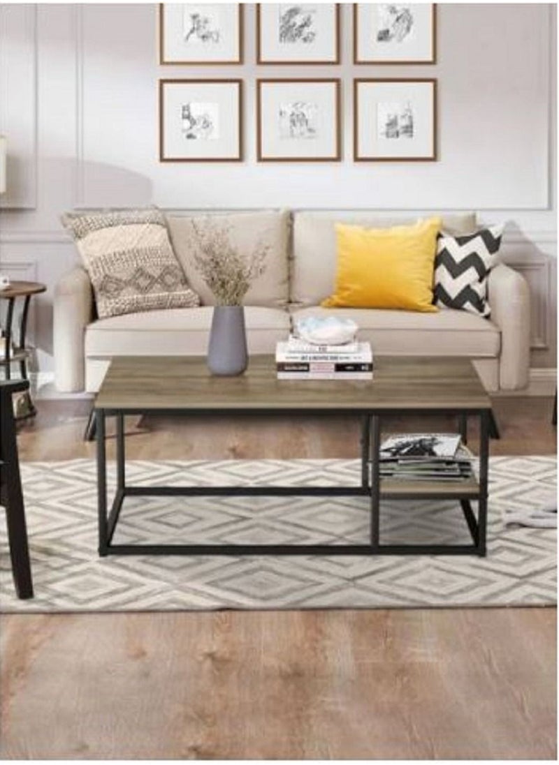 AGD - Simple European Style Double Layer MDF Engineering Board Home Sofa Coffee Table For Living Room - Image 1