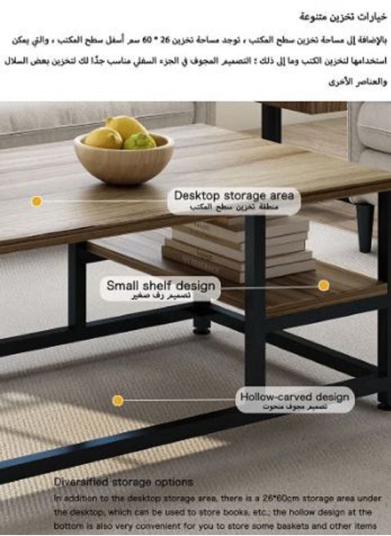AGD - Simple European Style Double Layer MDF Engineering Board Home Sofa Coffee Table For Living Room - Image 1