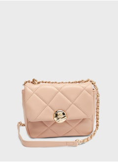 Chain Detail Flap Over Crossbody