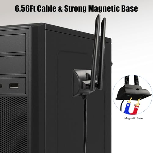 Boobrie Dual Band WiFi Antenna 2.4GHz 5GHz 5.8GHz TS9 WiFi Antenna with Magnetic Base 5dBi External Antennas for Wi-Fi Router/Hotspot/Industrial IoT/Car WiFi, 6.56Ft Low Loss Cable - Image 5