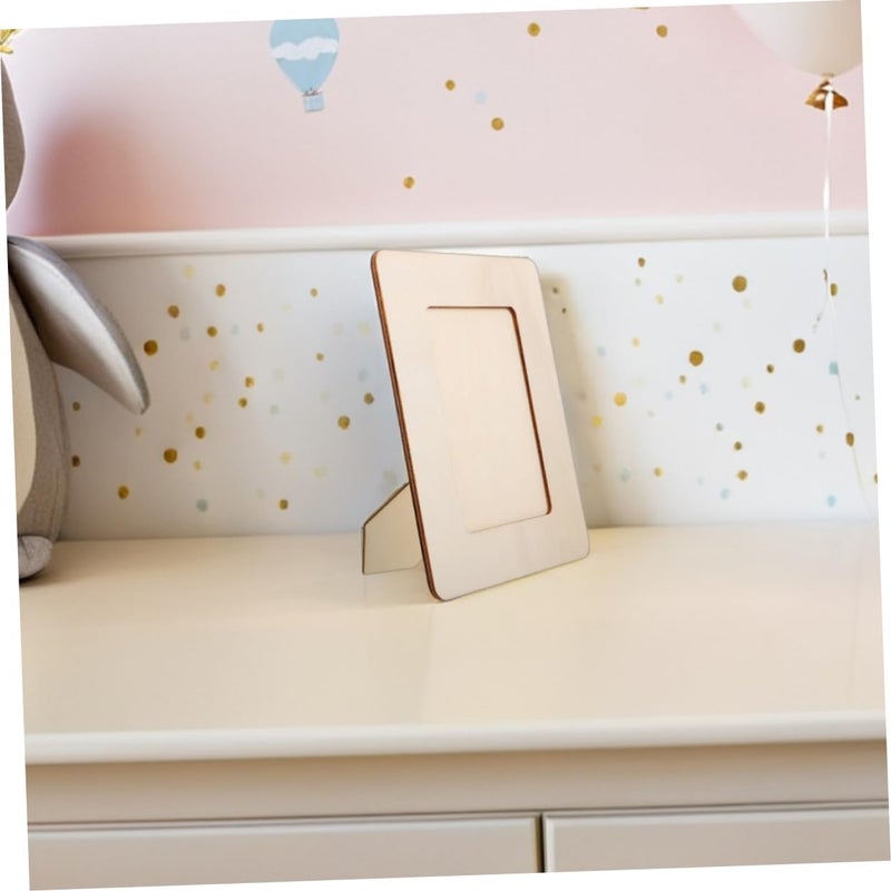 DOITOOL 5 قطع إطارات صور خشبية غير مكتملة لمشاريع DIY، إطارات صور خشبية خفيفة الوزن للحرف اليدوية للبالغين، لديكور المنزل والأنشطة الفنية الإبداعية - Image 5