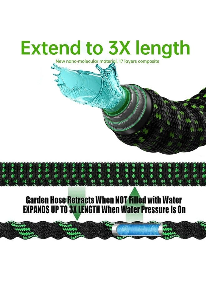 رويكسزس خرطوم الحديقة 100 قدم ، خرطوم حديقة قابل للتوسيع مع فوهة نمط الرش 9 ، 1/2 '' & 3/4 '' النحاس الصلب ، أنبوب خرطوم قابلة للتوسيع 3800D قابلة للتوسيع مع 3 طبقة ، تخزين سهلة التخزين - Image 5