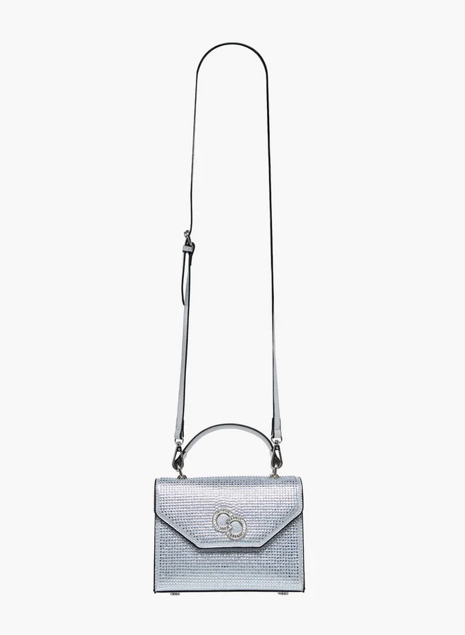 Celeste Embellished Satchel Bag with Button Closure