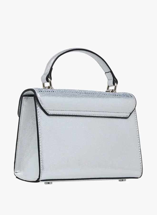 Celeste Embellished Satchel Bag with Button Closure