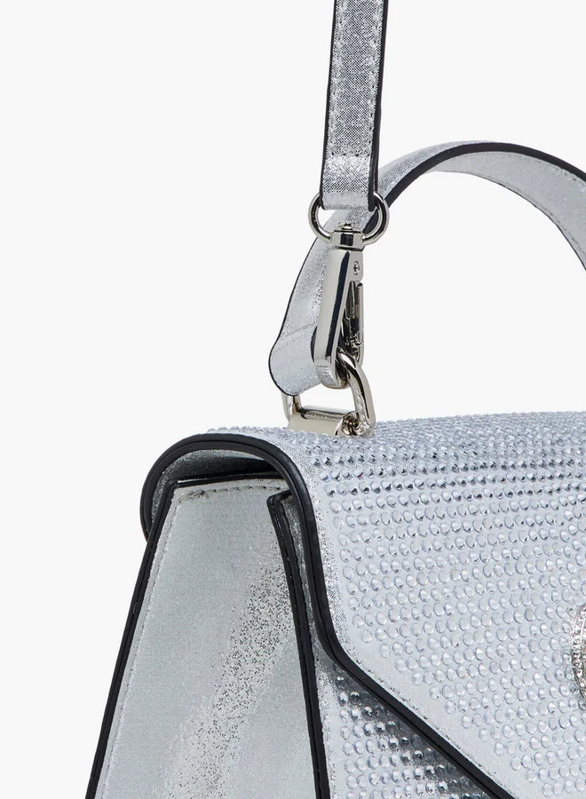 Celeste Embellished Satchel Bag with Button Closure