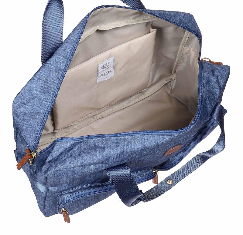 Bric's X-BAG 18-Inch Cargo Duffle Bag - Luxury Travel Bag with Luggage Sleeve - Carry On Bag and Weekender Bag Made from Durable Satin Nylon - Jeans - Image 5