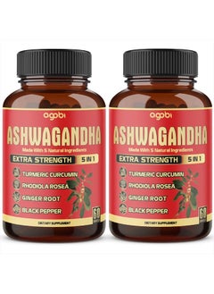 2 Packs - 60 Capsules Ashwagandha Capsules - High Concentrated - 5in1 Formula Ashwagandha, Turmeric, Rhodiola Rosea, Ginger, Black Pepper - 4 Month Supply - pzsku/ZAE501A4348A1BBC9F41AZ/45/_/1741158815/d2612737-da67-407e-9a9e-682b2140d1dc