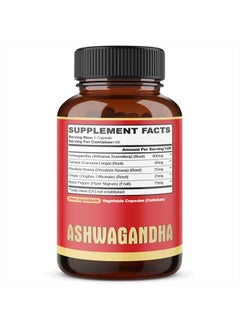 2 Packs - 60 Capsules Ashwagandha Capsules - High Concentrated - 5in1 Formula Ashwagandha, Turmeric, Rhodiola Rosea, Ginger, Black Pepper - 4 Month Supply - pzsku/ZAE501A4348A1BBC9F41AZ/45/_/1741158816/b4654904-fcb7-4bef-8bf2-c44b40b91d86