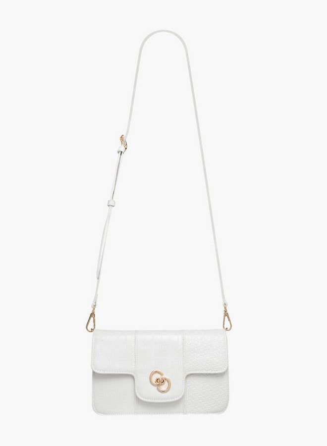 سيليست حقيبة كروس بودي بنقش شعار مع قفل ملتوي - Image 3