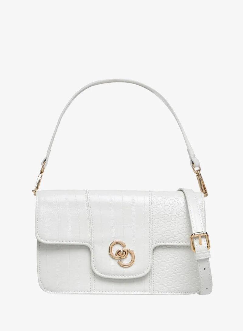 Celeste Monogram Embossed Crossbody Bag with Twist Lock Closure