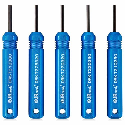JRready ST5228 Extractor Tools,Removal Tools Kit for JST/AMP .062" /Molex .062" & .093” Pin and Socket Connectors, Male and Female Connector Tube Type Pin Extractor Tool kit 5PCS Sizes - Image 1