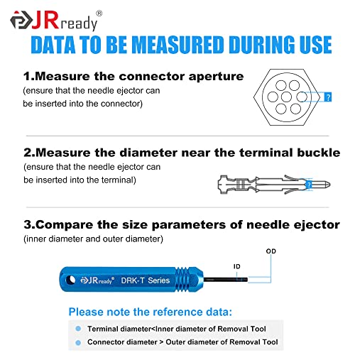 JRready ST5228 Extractor Tools,Removal Tools Kit for JST/AMP .062" /Molex .062" & .093” Pin and Socket Connectors, Male and Female Connector Tube Type Pin Extractor Tool kit 5PCS Sizes - Image 4