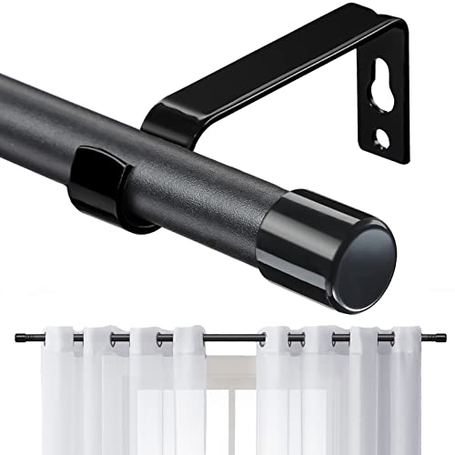 FactionGarden Curtain Rods for Windows 28 to 48 Inch, 5/8 Inch Matte Black Curtain Rod Set with Brackets Heavy Duty Small Drapery Curtain Rods, Size: 23-52 Inch - Image 1