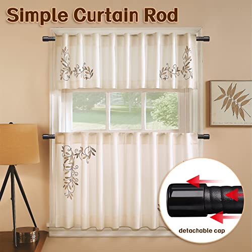FactionGarden Curtain Rods for Windows 28 to 48 Inch, 5/8 Inch Matte Black Curtain Rod Set with Brackets Heavy Duty Small Drapery Curtain Rods, Size: 23-52 Inch - Image 2