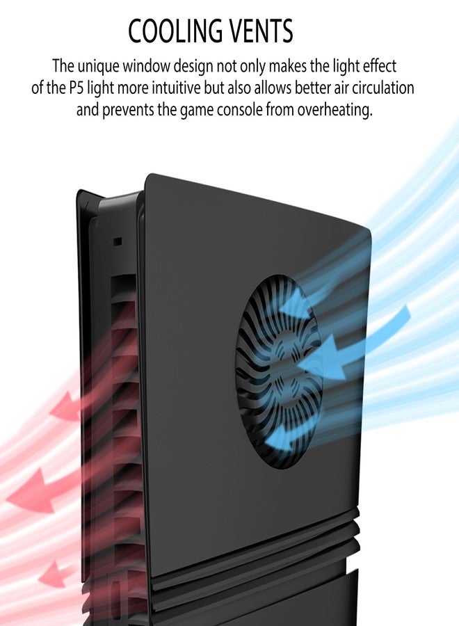 غطاء أمامي لجهاز PS5 Pro إصدار القرص من DOBEWINGDELOU مزود بفتحة تهوية وفلتر غبار، غطاء ملحقات وحدة التحكم، غطاء جانبي بديل مقاوم للغبار مصنوع من مادة ABS، أسود اللون - Image 3