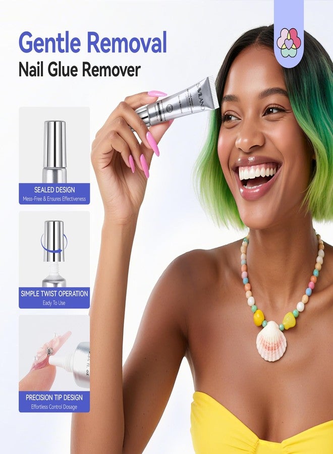 SAVILAND Nail Glue Remover for Press on Nails: Plant-Based Semi Solid Nail Glue Remover with Vitamin E Castor Oil Gentle Efficient Fake Tips Press On Nails Remover Acetone Free, Not for Gel Polish - Image 4
