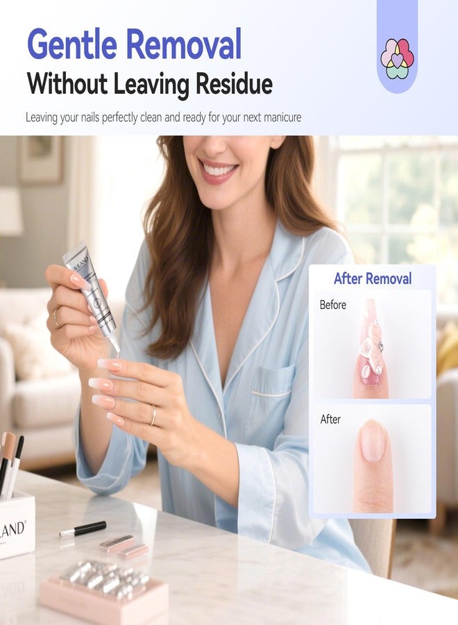 SAVILAND Nail Glue Remover for Press on Nails: Plant-Based Semi Solid Nail Glue Remover with Vitamin E Castor Oil Gentle Efficient Fake Tips Press On Nails Remover Acetone Free, Not for Gel Polish - Image 3