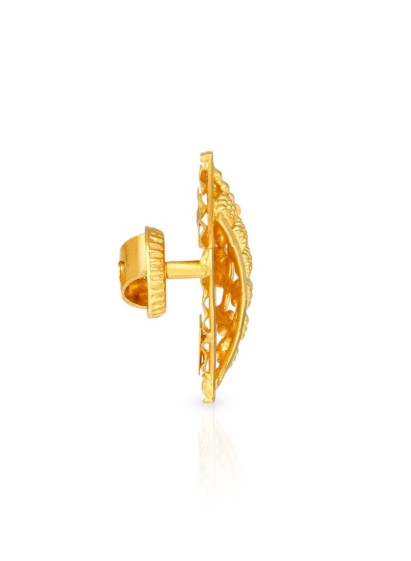 Malabar Gold and Diamonds 22 Karat 916 Purity Studs Gold Earrings ERCOS12428AEY - Image 2