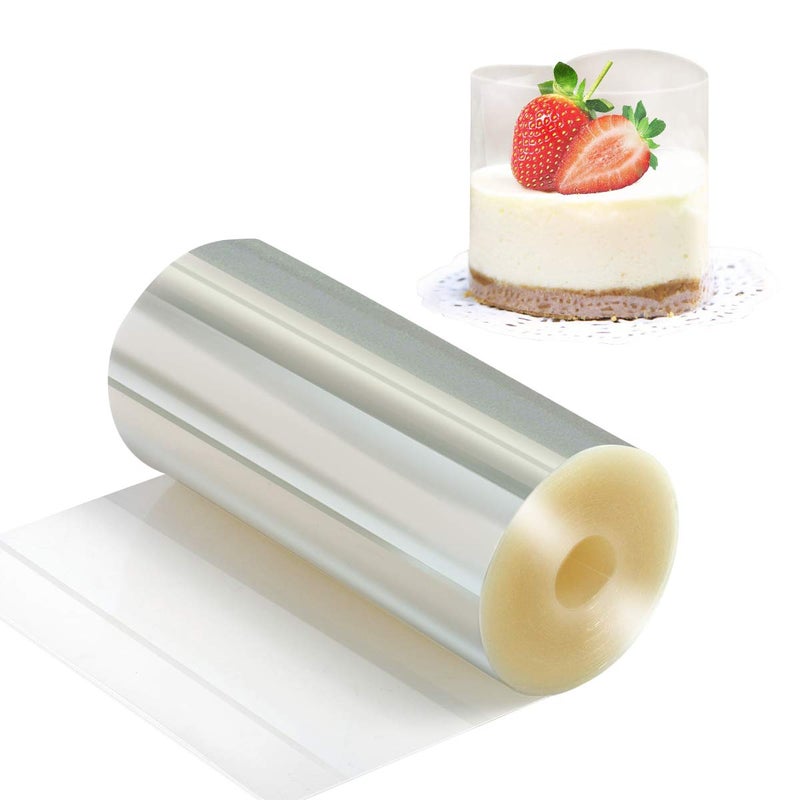 Picowe Cake Collars 4 x 394inch Acetate Rolls Clear Cake Strips Transparent Cake Rolls Mousse Cake Acetate Sheets for Chocolate Mousse Baking Cake Decorating