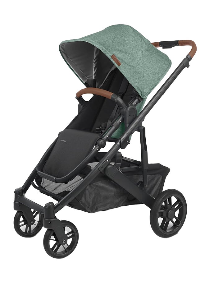 UPPAbaby - Cruz V2 Stroller For Infants And Toddlers Gwengreen Melange With Carbon Frame And Saddle Leather – Upf 50+ Canopy, Generous Storage, Adjustable Harness - Image 1