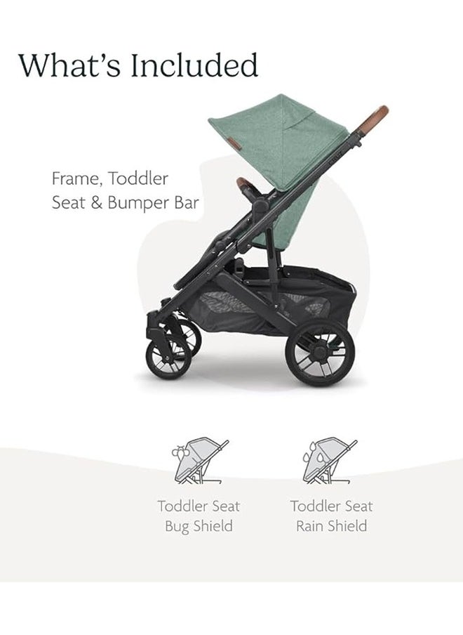 UPPAbaby - Cruz V2 Stroller For Infants And Toddlers Gwengreen Melange With Carbon Frame And Saddle Leather – Upf 50+ Canopy, Generous Storage, Adjustable Harness - Image 1