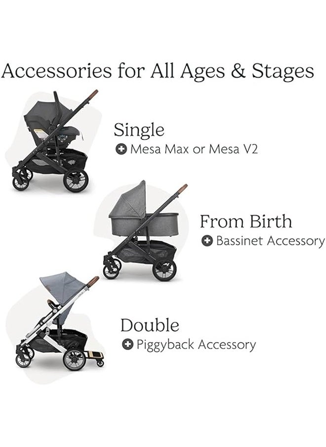 UPPAbaby - Cruz V2 Stroller For Infants And Toddlers Gwengreen Melange With Carbon Frame And Saddle Leather – Upf 50+ Canopy, Generous Storage, Adjustable Harness - Image 1