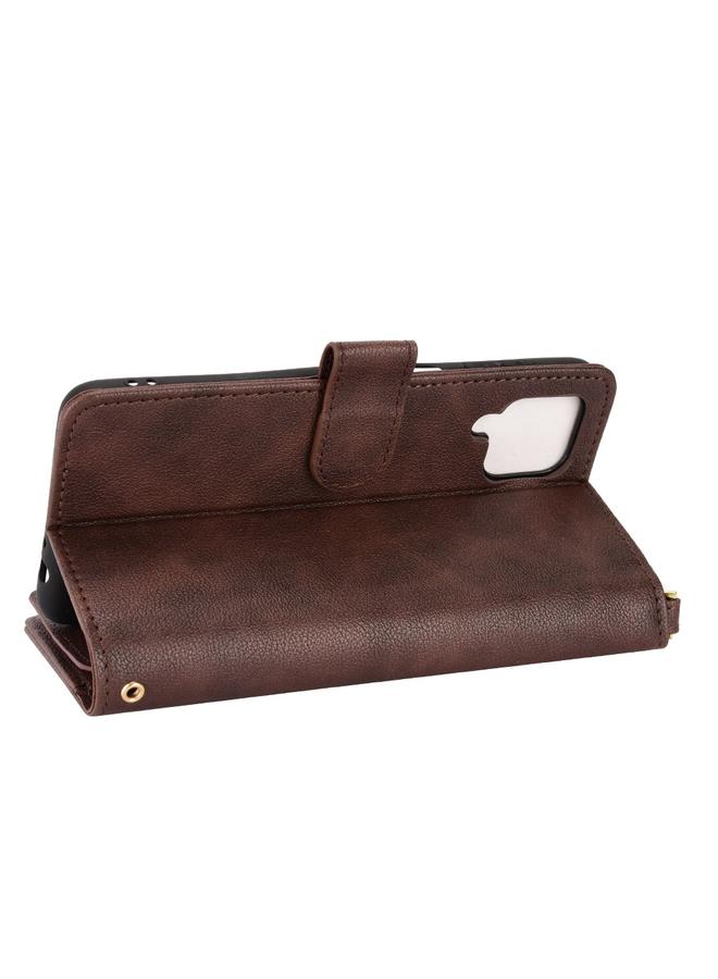 اس-توب جراب لهاتف Samsung Galaxy M32 4G جراب هاتف جلدي بسحاب من نسيج الليتشي - Image 4