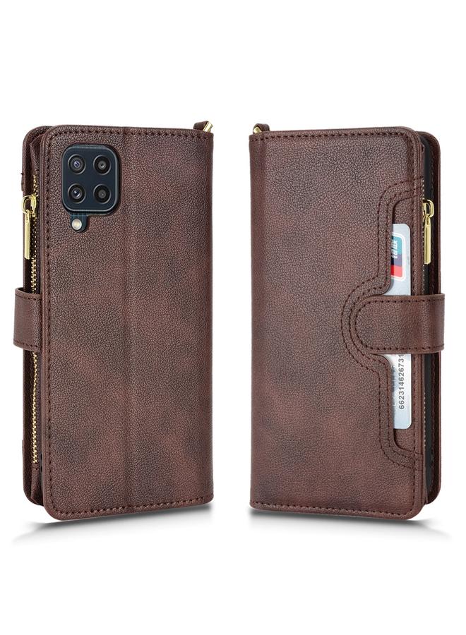 اس-توب جراب لهاتف Samsung Galaxy M32 4G جراب هاتف جلدي بسحاب من نسيج الليتشي - Image 2